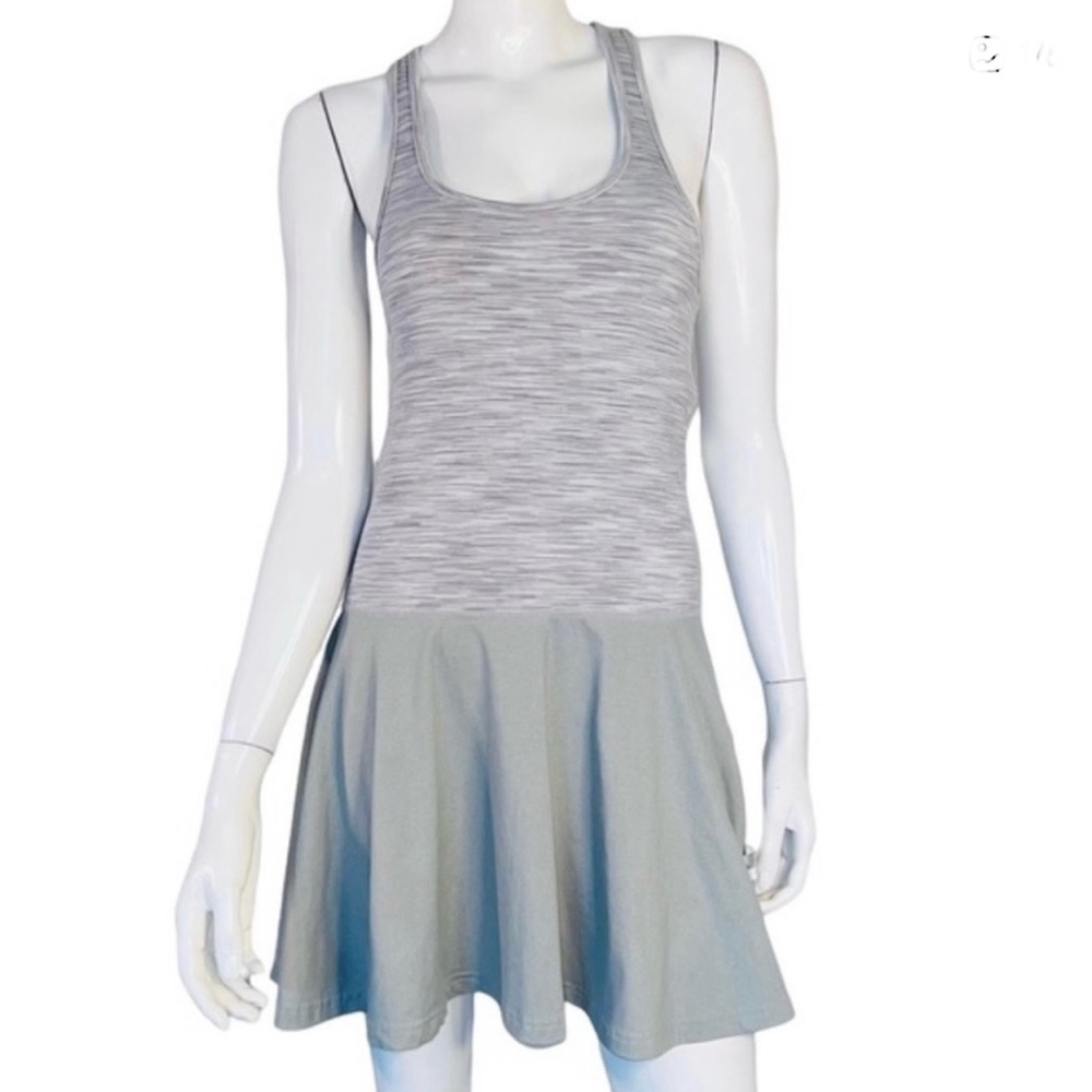 Tonic Sleeveless Razor Back Athletic Green & Grey Tennis Gulf Tennis Dress - Picture 3 of 8
